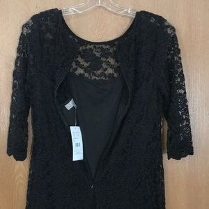 NWT Laura Petites gorgeous black soft lace dress!